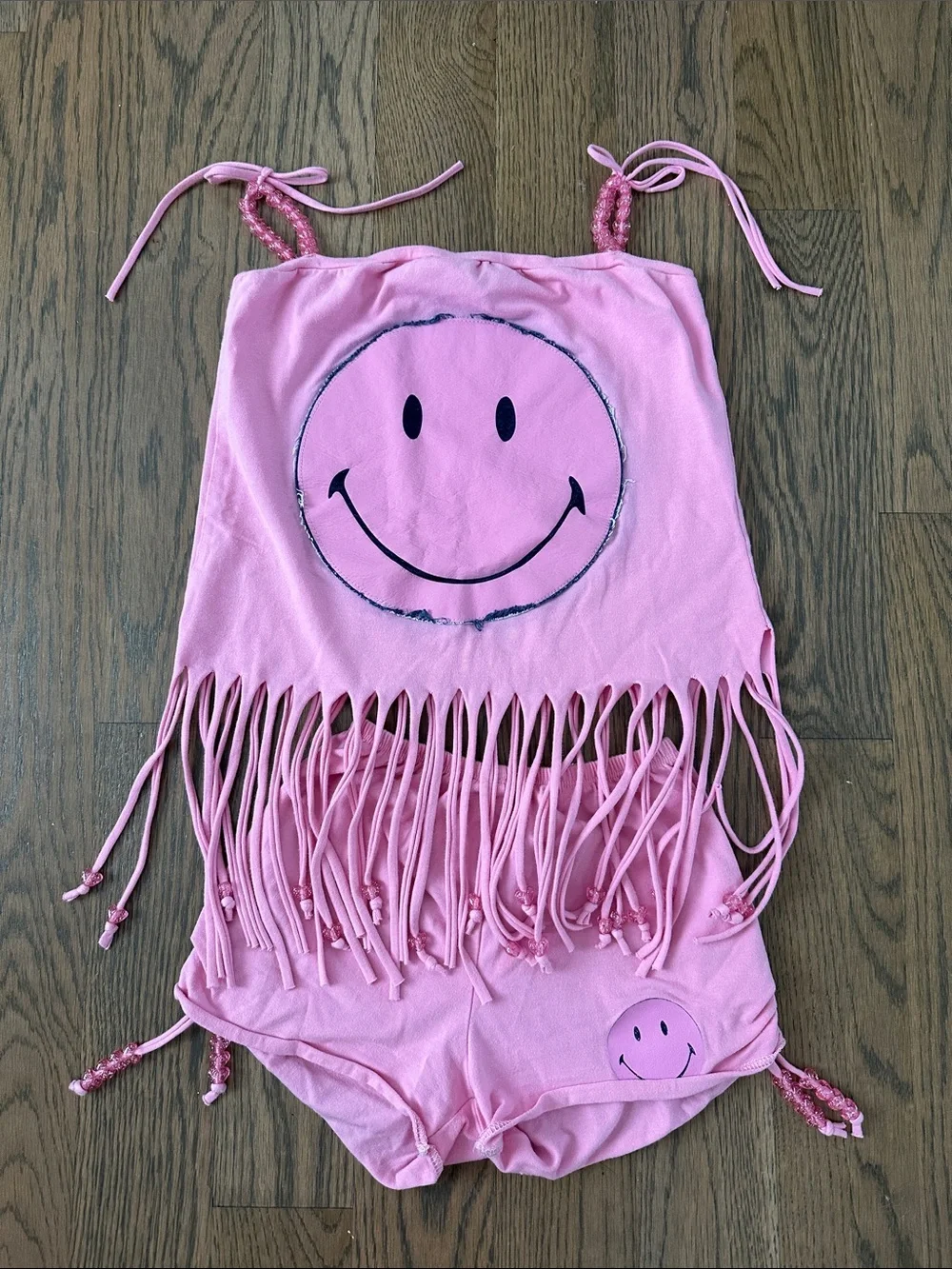 Hope Jeans Pink Smiley Fringe Matching Set
